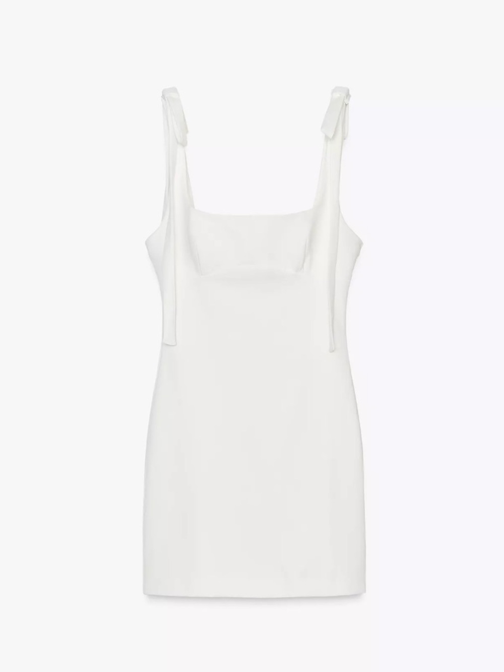 Zara White Mini Dress with bow straps
